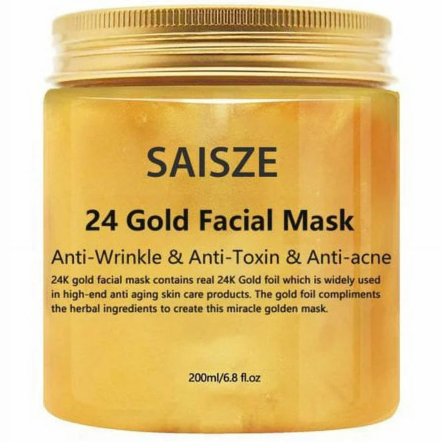 24K Gold Collagen Facial Face Mask(6.7oz) + Gold Serum(1oz) Moisture