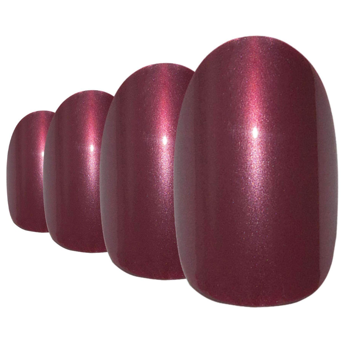 False Nails by Bling Art Red Brown Glitter Oval Medium Acrylic Tips