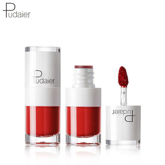 Pudaier Lipstick Small White Bottle Matte Lip Gloss Color Development