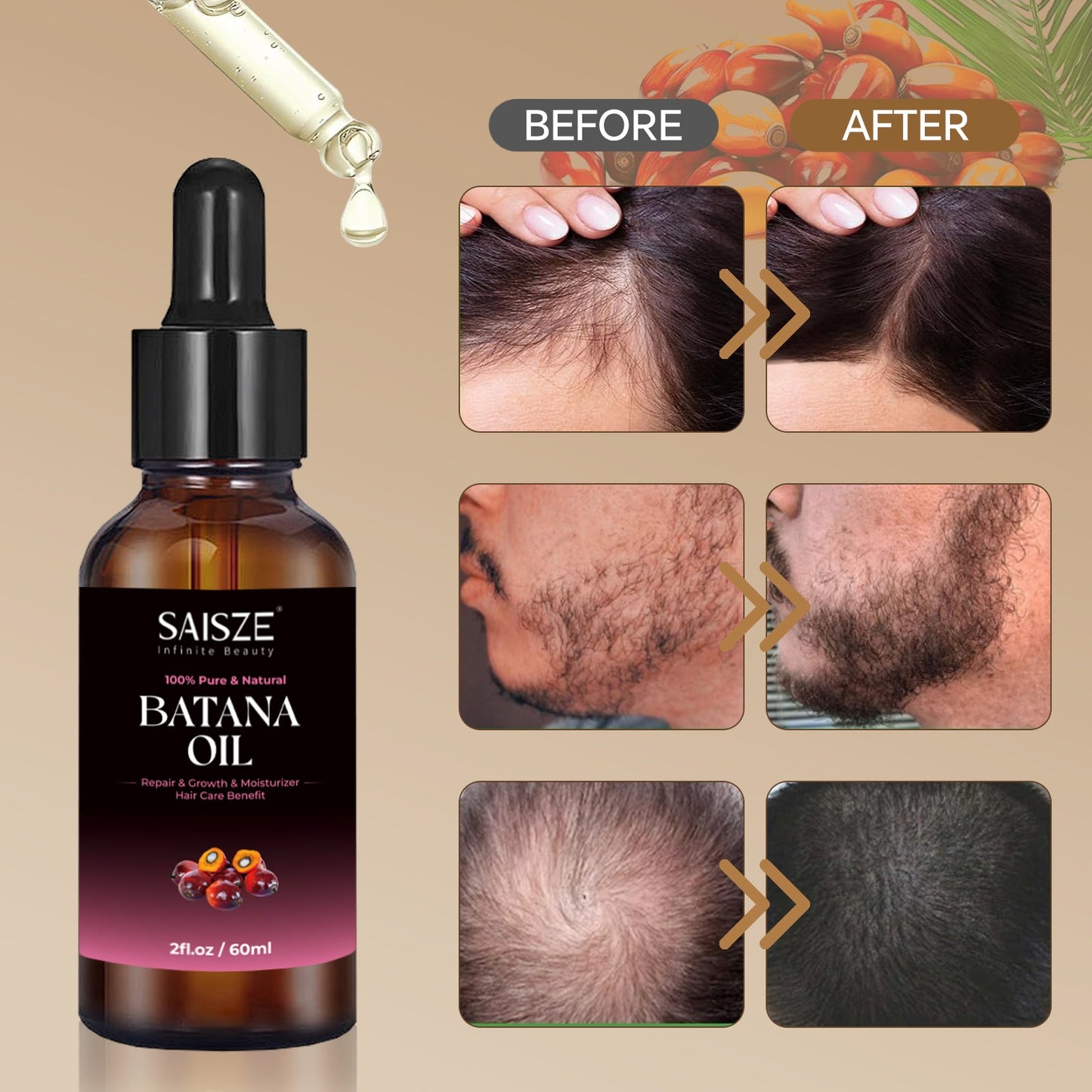 2 fl.oz Batana Oil for Hair Care 100% Pure & Nature Essential Oil