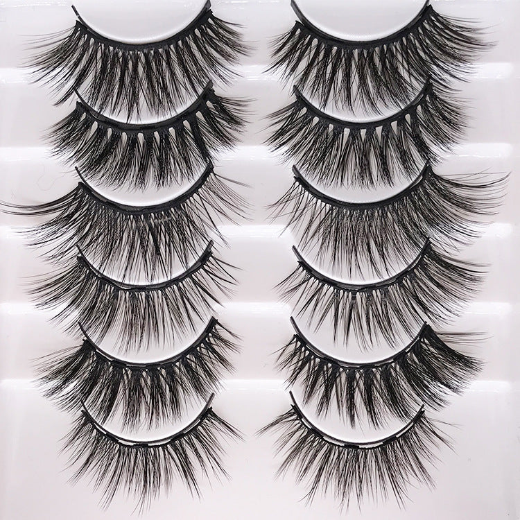 Eight Pairs Of Magnet False Eyelashes With Round Box Mirror Magnetic I