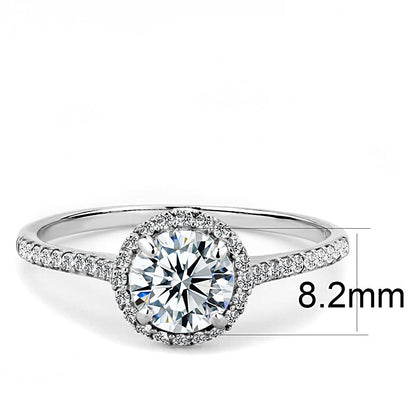 DA022 - High polished (no plating) Stainless Steel Ring with AAA Grade