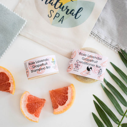 Rose Lavender Grapefruit Shampoo and Conditioner Bar set