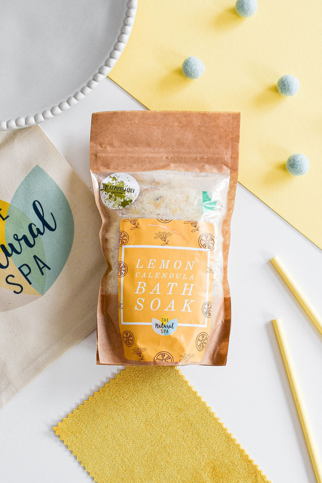 1kg Lemon and Calendula Bath Soak - Compostable pouch