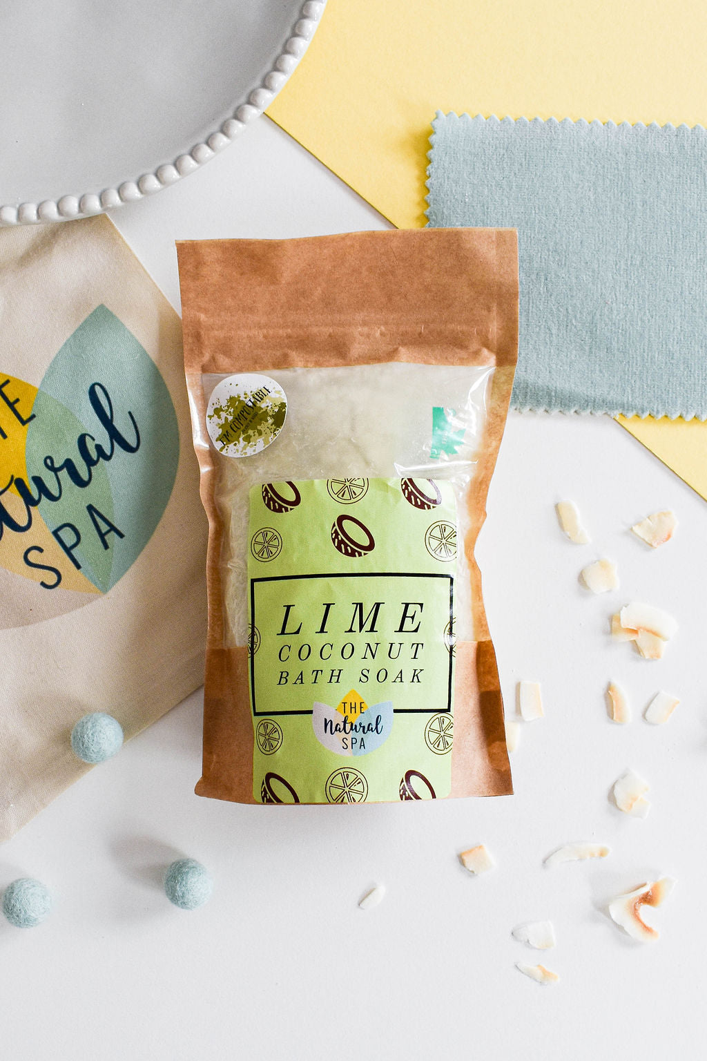 1kg Lime and Coconut Bath Soak - Compostable pouch