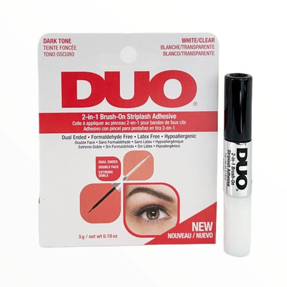 DUO BRUSH ON LASH ADHESIVE-CLEAR and DARK TONE Net. Wt. 0.18 oz.