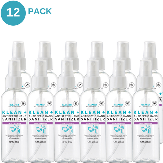 Klean + Hand Sanitizer Crisp Lavender 50ml (12 pack)