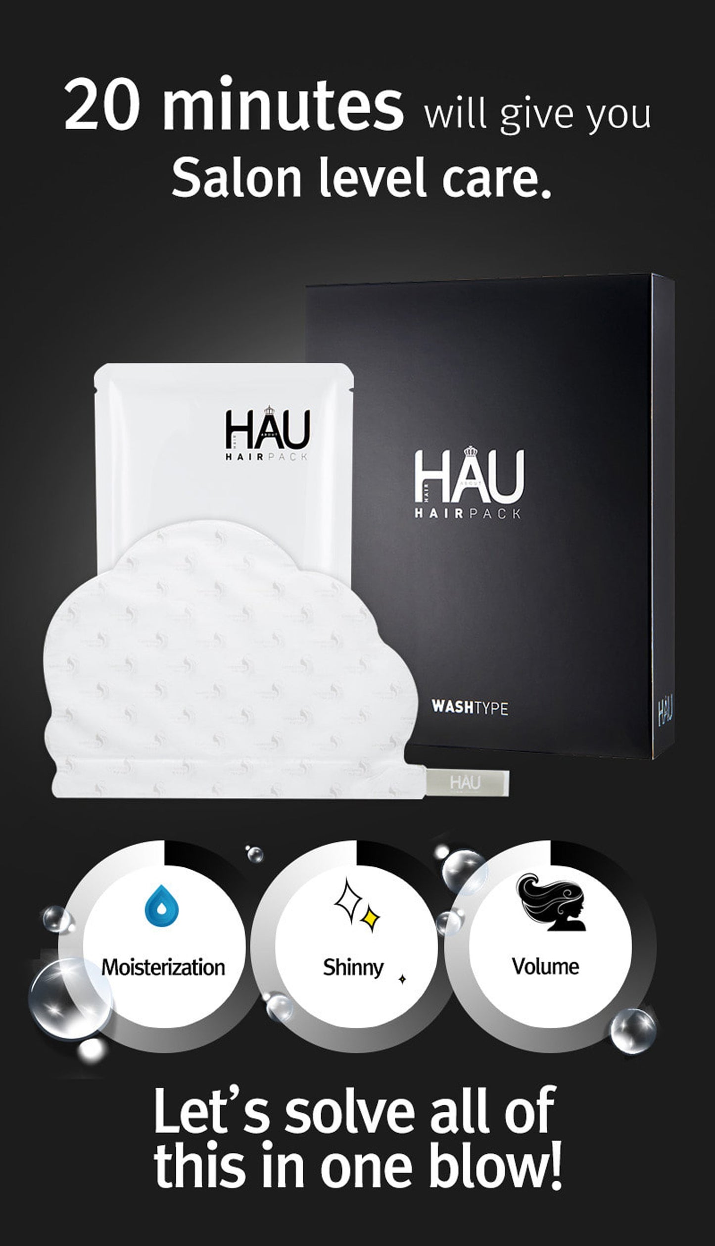 HAU Professional Hair Pack for Dry Damaged Hair 5 Packs