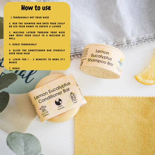 Lemon Eucalyptus Shampoo and Conditioner Bar set