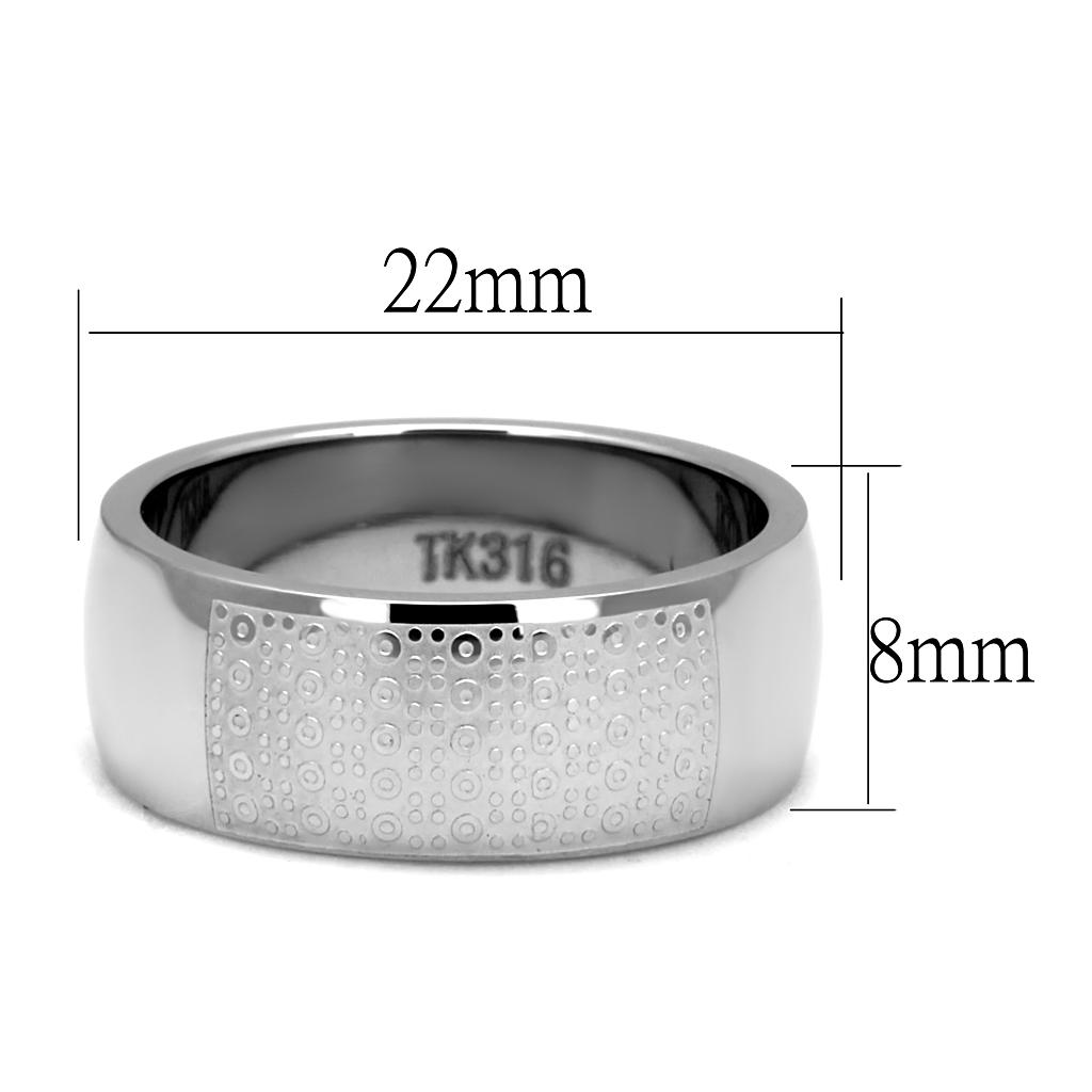 TK2945 - High polished (no plating) Stainless Steel Ring with No Stone