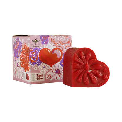 Big Dipper Wax Works Beeswax Heart Pillar