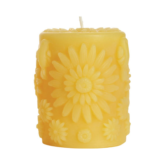 Big Dipper Wax Works Beeswax Floral Pillar