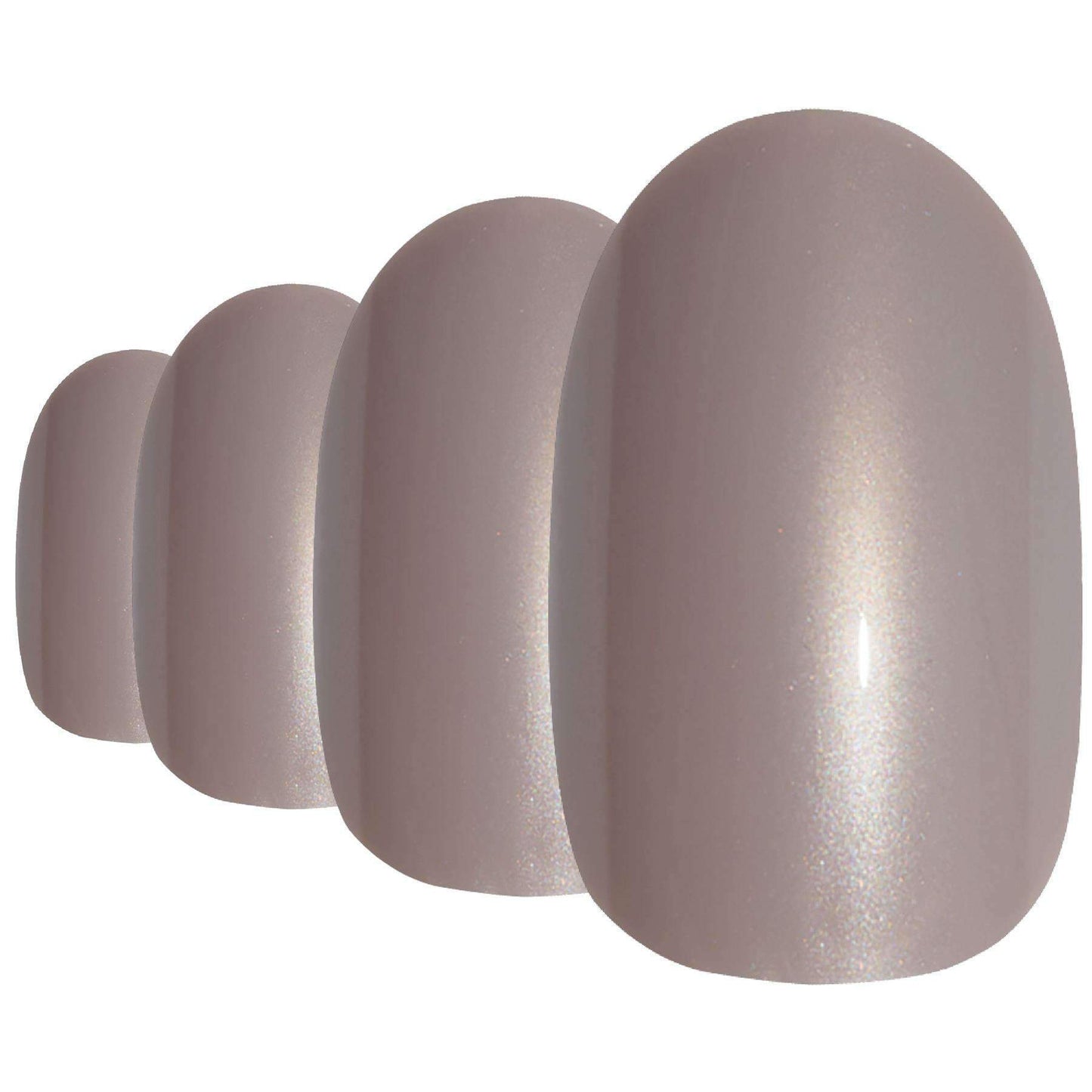 False Nails by Bling Art Beige Glitter Oval Medium Fake Acrylic 24