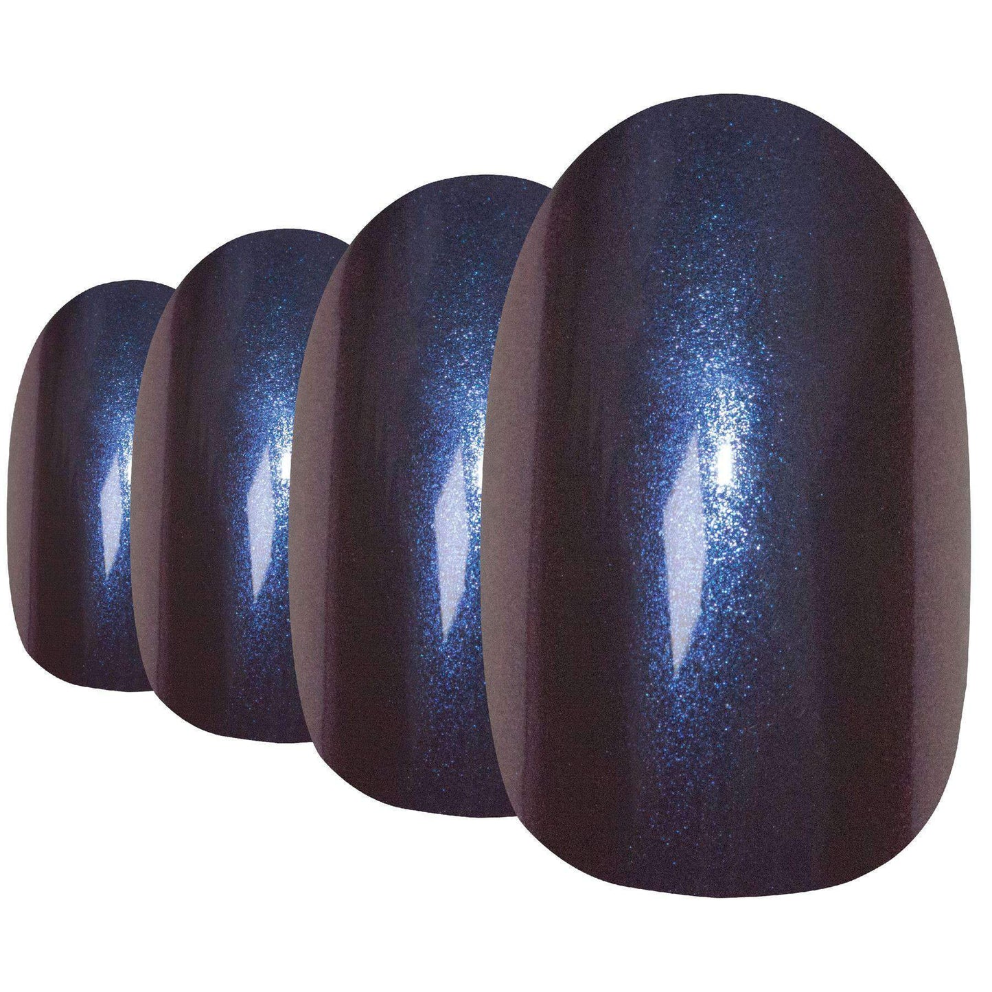 False Nails by Bling Art Blue Purple Chameleon Oval Medium Fake 24