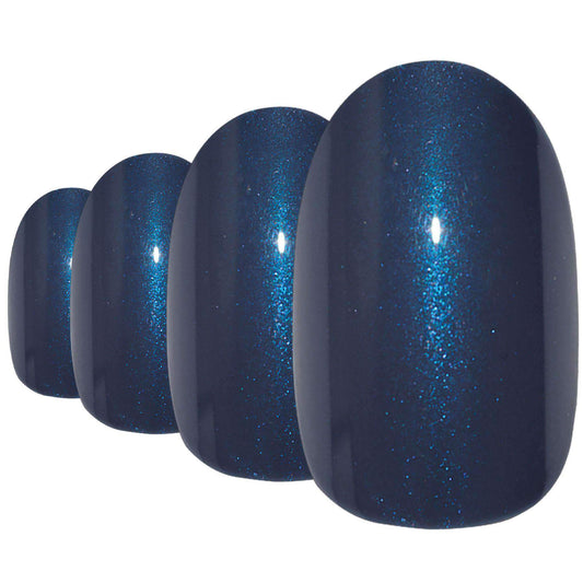 False Nails by Bling Art Grey Glitter Oval Medium Fake Acrylic 24 Tips