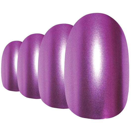 False Nails by Bling Art Purple Matte Metallic Oval Medium Fake