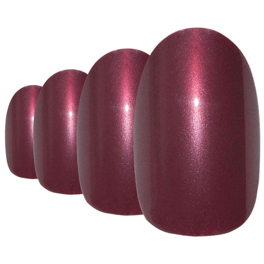 False Nails by Bling Art Red Brown Glitter Oval Medium  Acrylic Tips