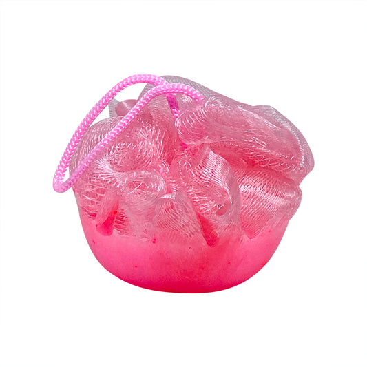 Soap Infused Shower Poufs- Strawberry Scent