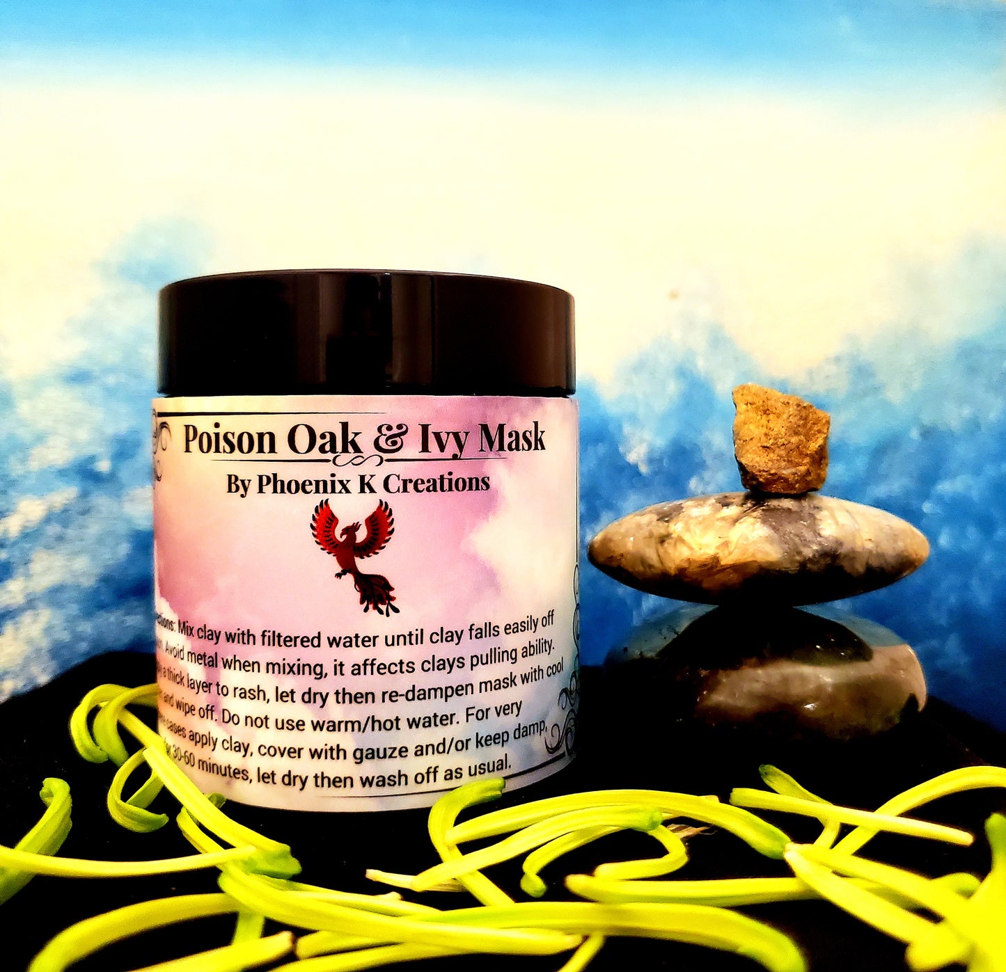 Organic Poison Oak & Ivy Clay Mask- Vegan, Pulls plants oils out.