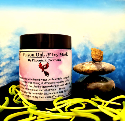 Organic Poison Oak & Ivy Clay Mask- Vegan, Pulls plants oils out.