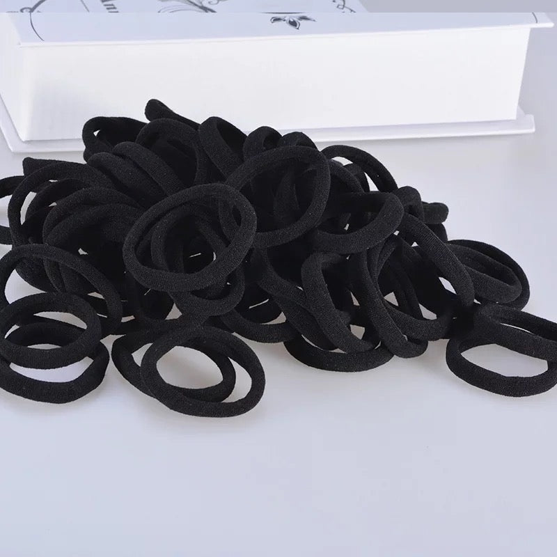 Pack of 400 pcs Black Hair Rubber Bands for Kids and Girls