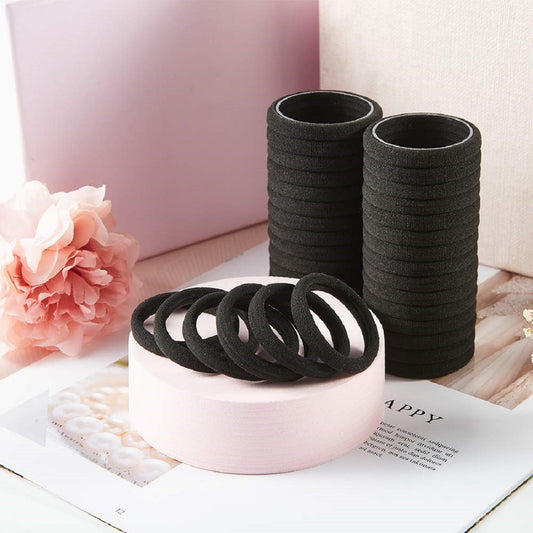 Pack of 300 pcs Black Hair Rubber Bands for Kids and Girls