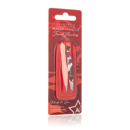 Almost Famous "Tweeze It" Mini tweezer set with genuine leather case