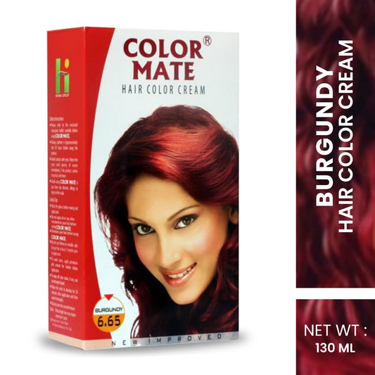 Color Mate Hair Color Cream, Burgundy Color 130ml