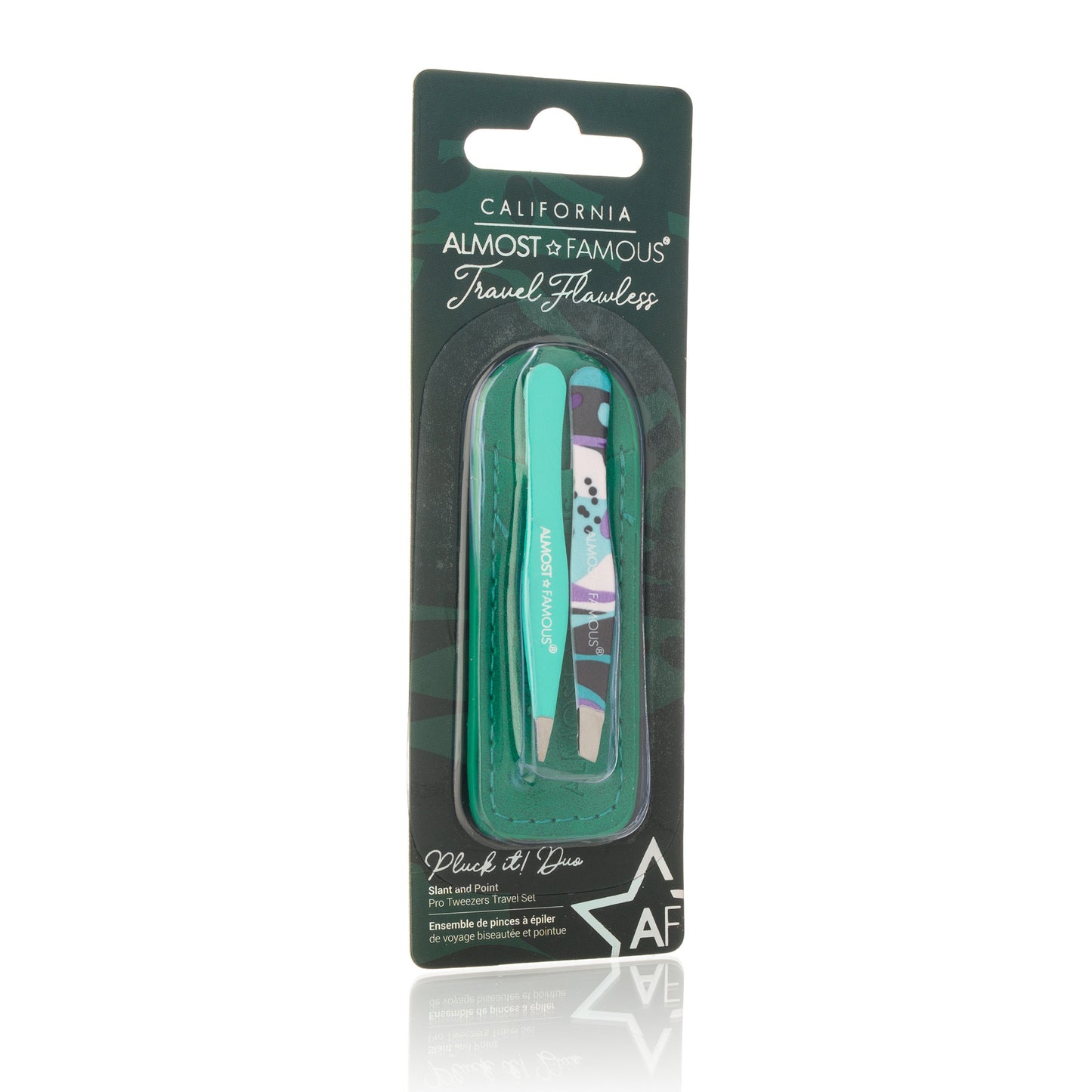 Almost Famous "Tweeze It" Mini tweezer set with genuine leather case