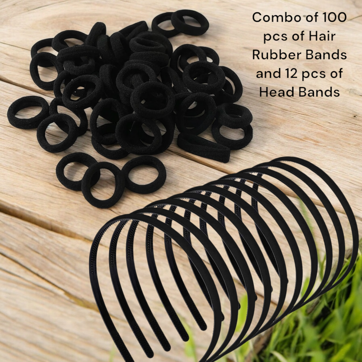 Ultimate Styling Set: 12 Headbands and 100 Hair Rubber Bands Combo