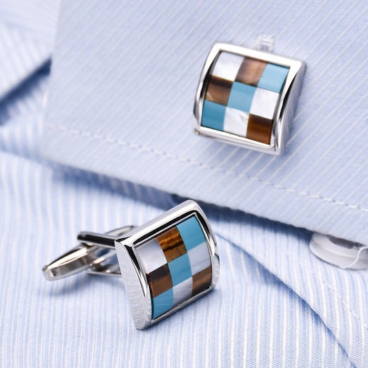 Business Style Lattice Cufflinks