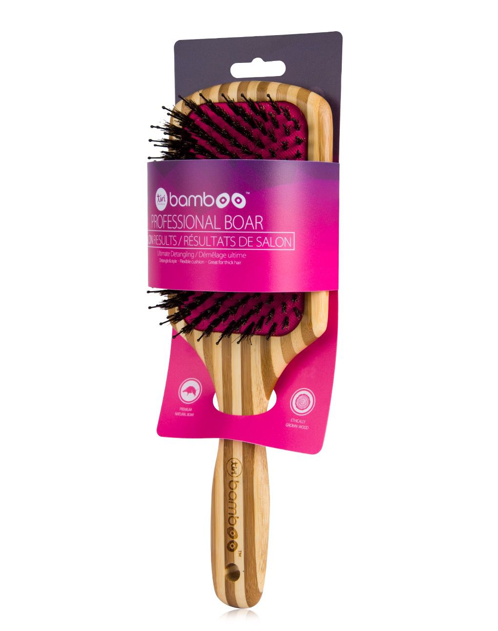 TiriPro Detangling Bamboo XL Paddle Brush with Boar Bristles