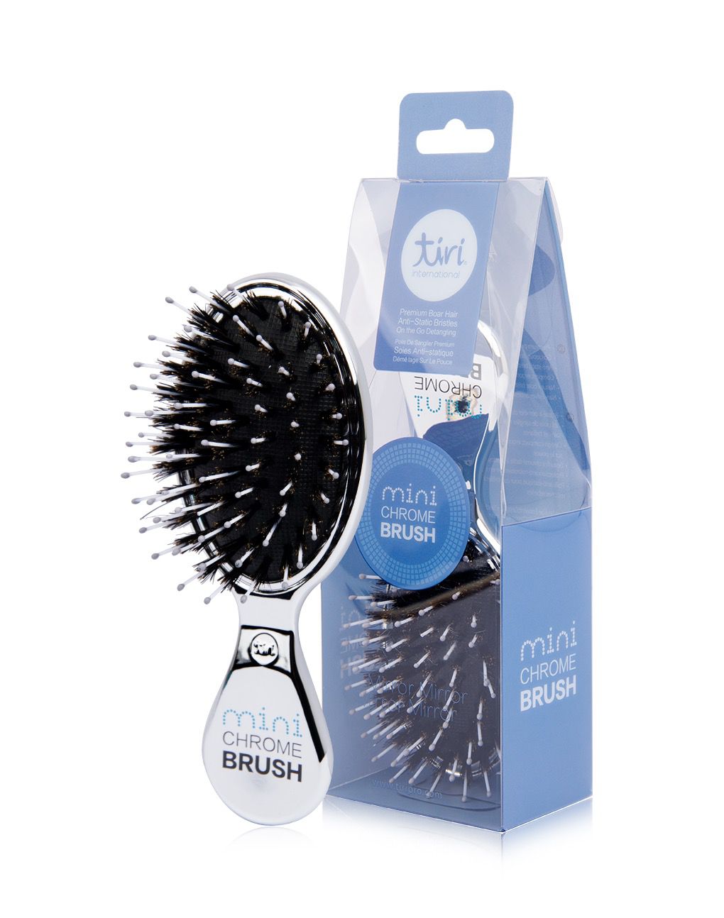 TiriPro Mini Boar Bristle "Purse Perfect" Paddle Brush