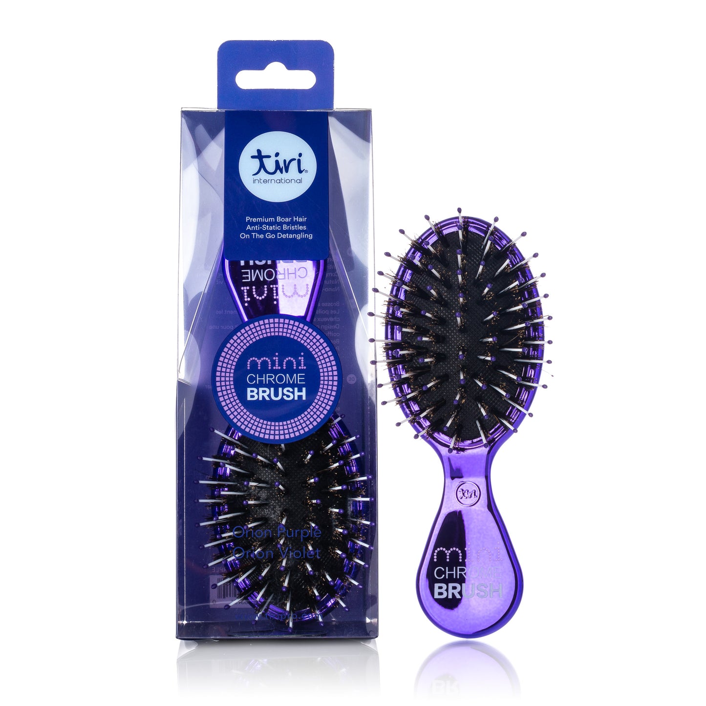 TiriPro Mini Boar Bristle "Purse Perfect" Paddle Brush