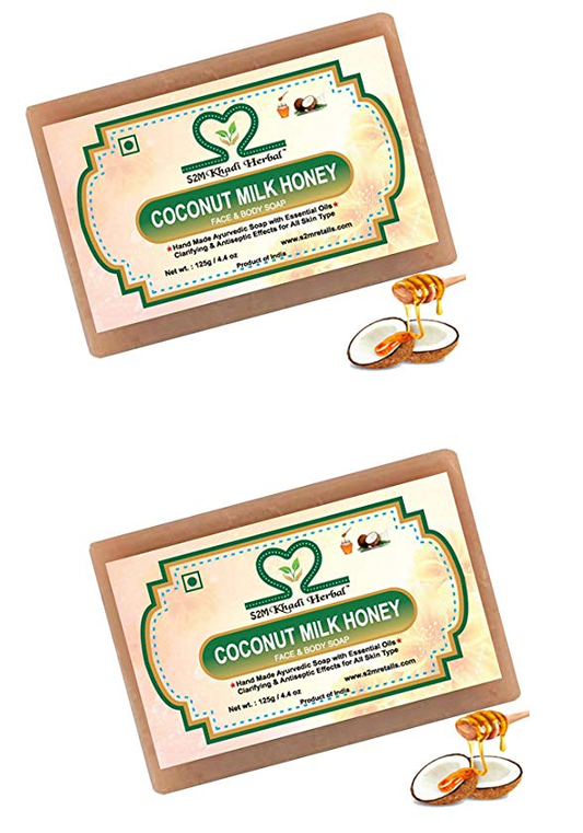 S2M Herbal Coconut Milk & Honey Face & Body Soap pack of 2