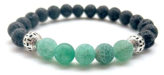 Green Lava Stone Essential Oil Bracelet