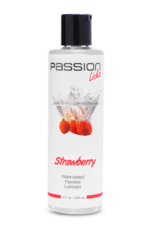 Passion Licks Strawberry Water Based Flavored  Lubricant - 8 Fl Oz /