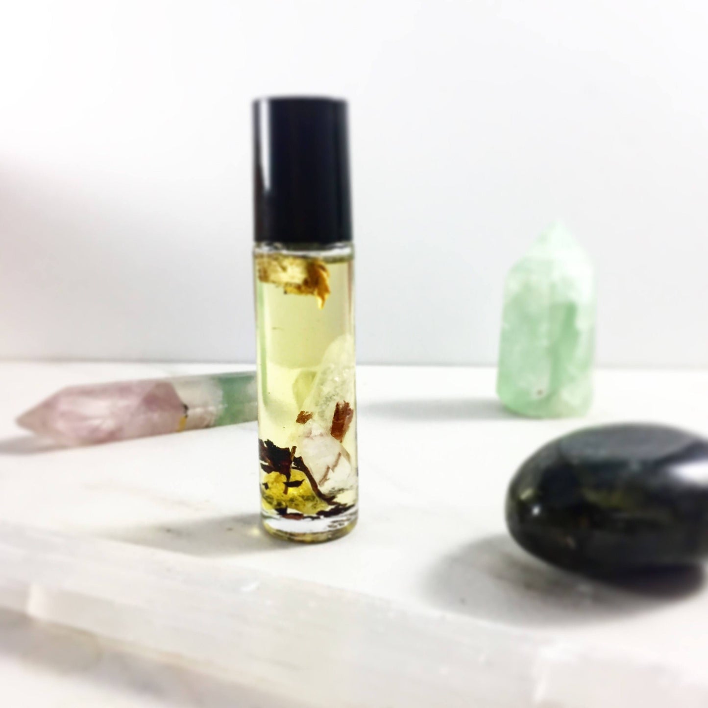 Essential Oil Blend with Crystals Frankincense and Palo Santo