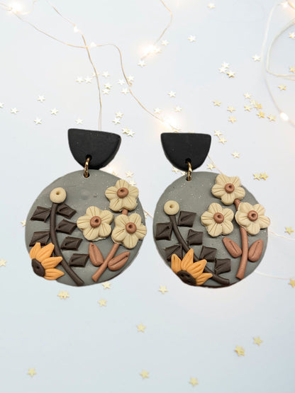 Floral Clay Earrings