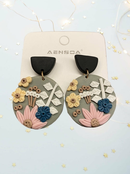 Floral Clay Earrings