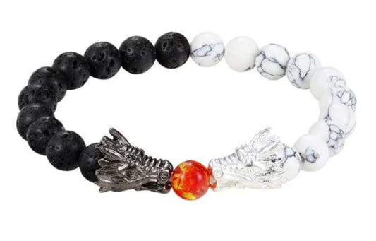 Dueling Dragons - Lava Stone Essential Oil Bracelet