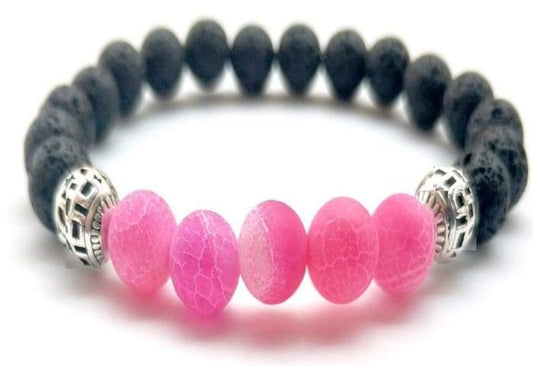 Pink Lava Stone Essential Oil Bracelet