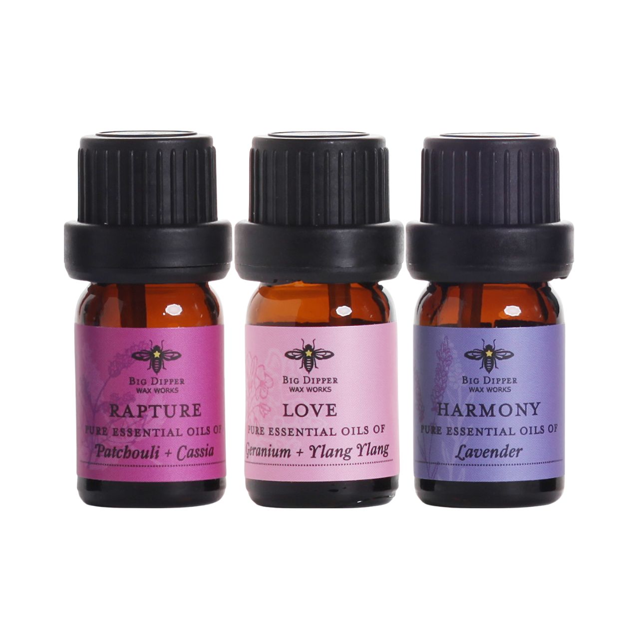 Big Dipper Wax Works Pure Essential Oil Blends: Rapture, Harmony, Love