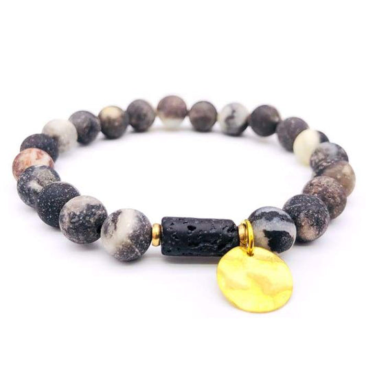 Sun Goddess Lava Stone Essential Oil Bracelet Grey