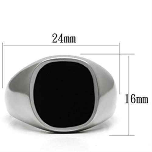 TK595 - High polished (no plating) Stainless Steel Ring with Epoxy  in