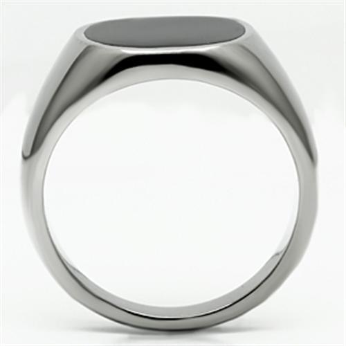 TK595 - High polished (no plating) Stainless Steel Ring with Epoxy  in