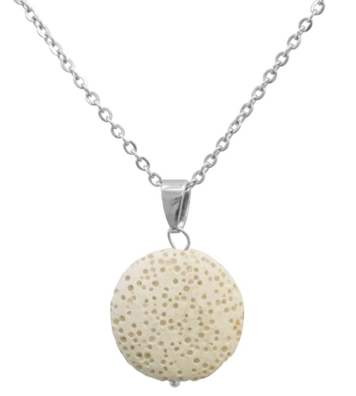 White Lava Stone Essential Oil Necklace