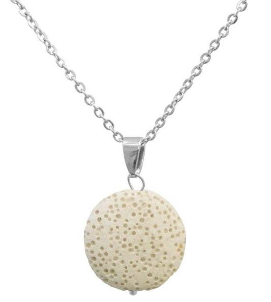 White Lava Stone Essential Oil Necklace