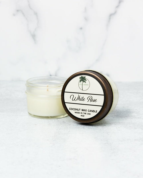 White Rose Scent Coconut Wax Candle