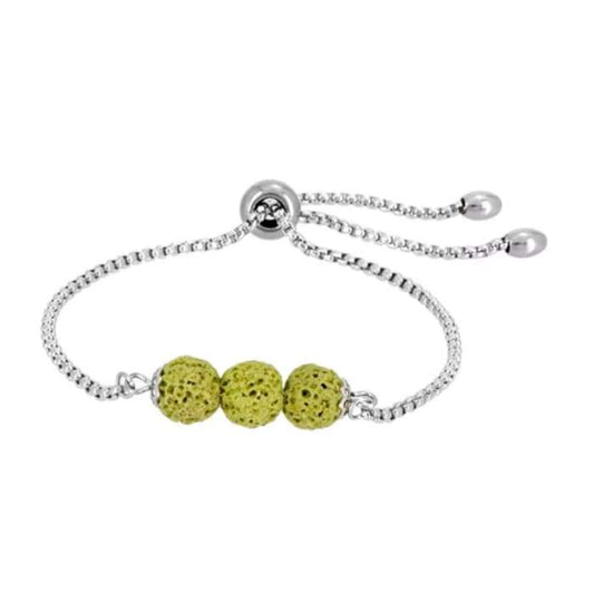 Yellow Triple Lava Stone Charm Bracelet